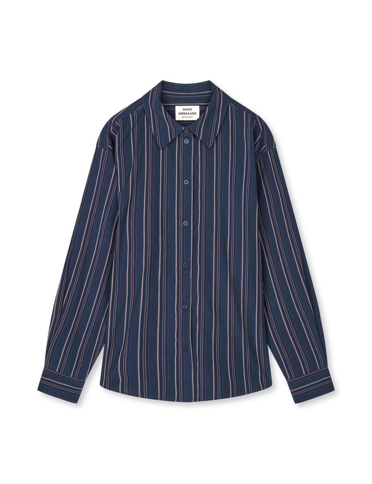 Peach Poplin YD Shelly Shirt, Pinstripe/Sky Captain