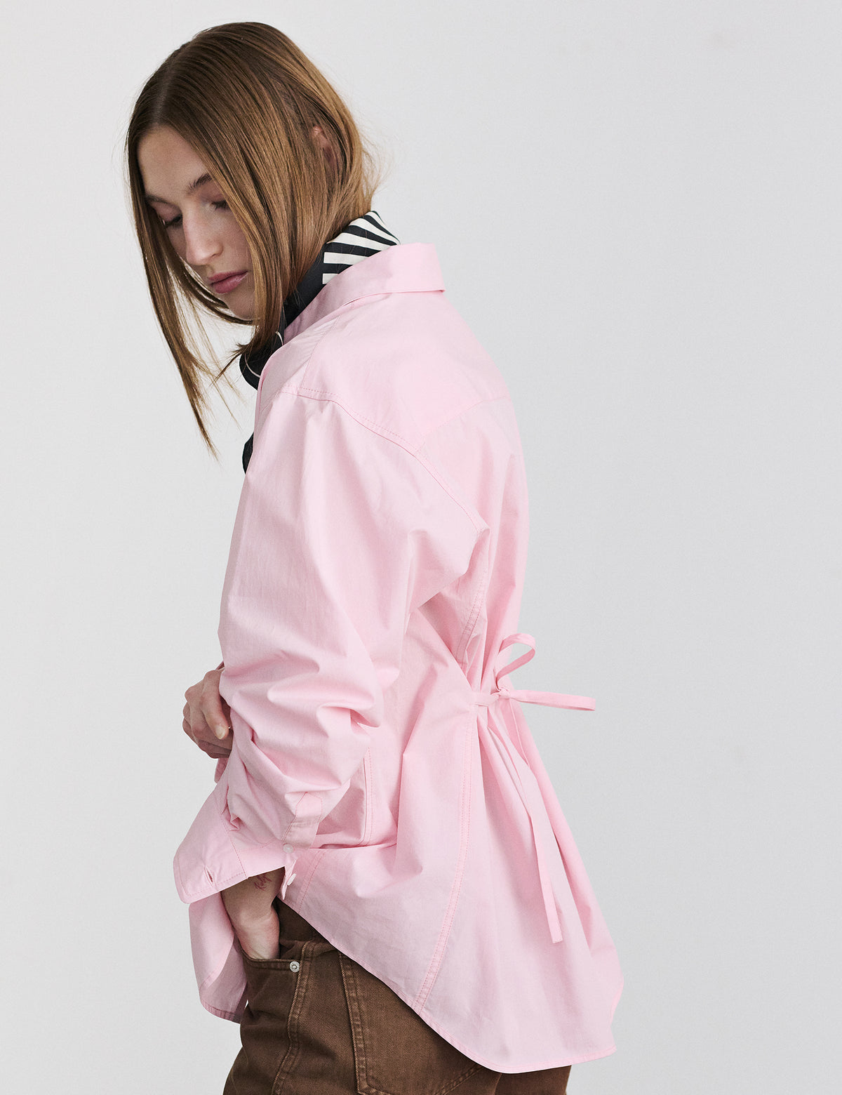 Peach Poplin Shelly Shirt, Fairy Tale Pink