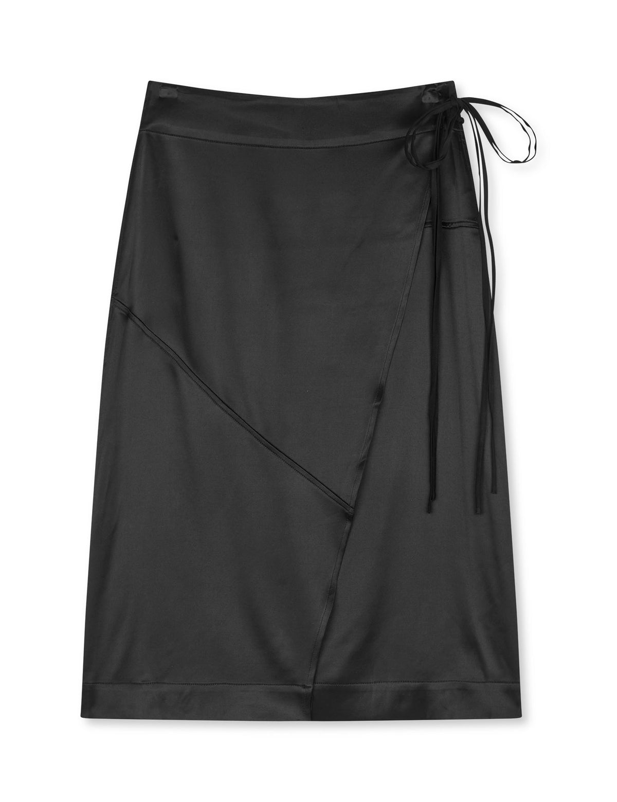 Viscosa Martine Wrap Skirt, Black