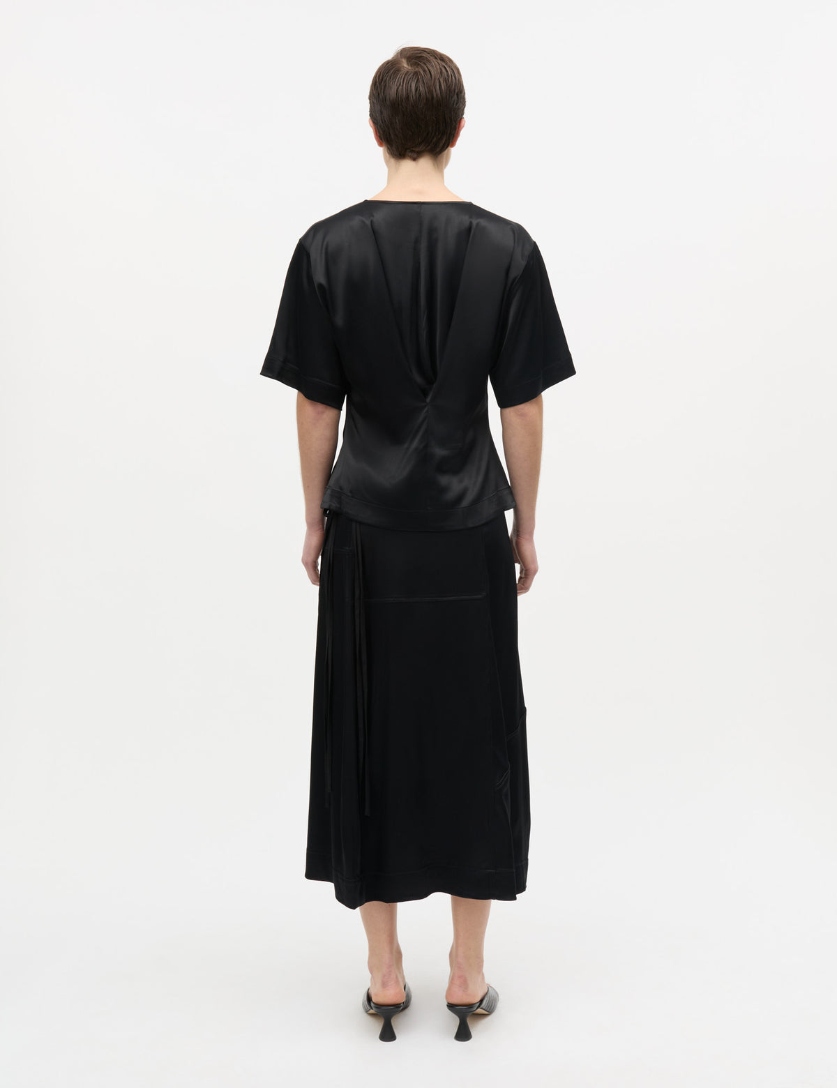 Viscosa Martine Wrap Skirt, Black