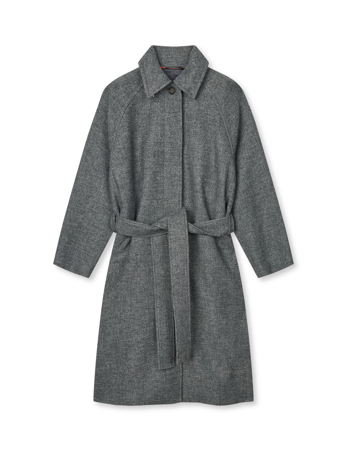 Bond Wool Ingeborg Coat, Dark Grey Melange