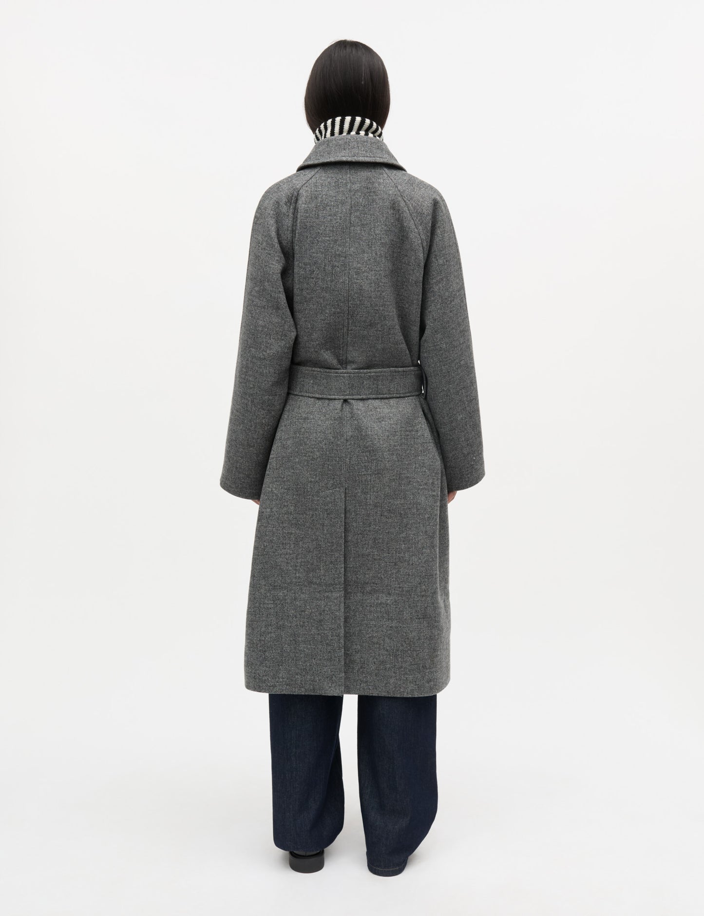 Bond Wool Ingeborg Coat, Dark Grey Melange