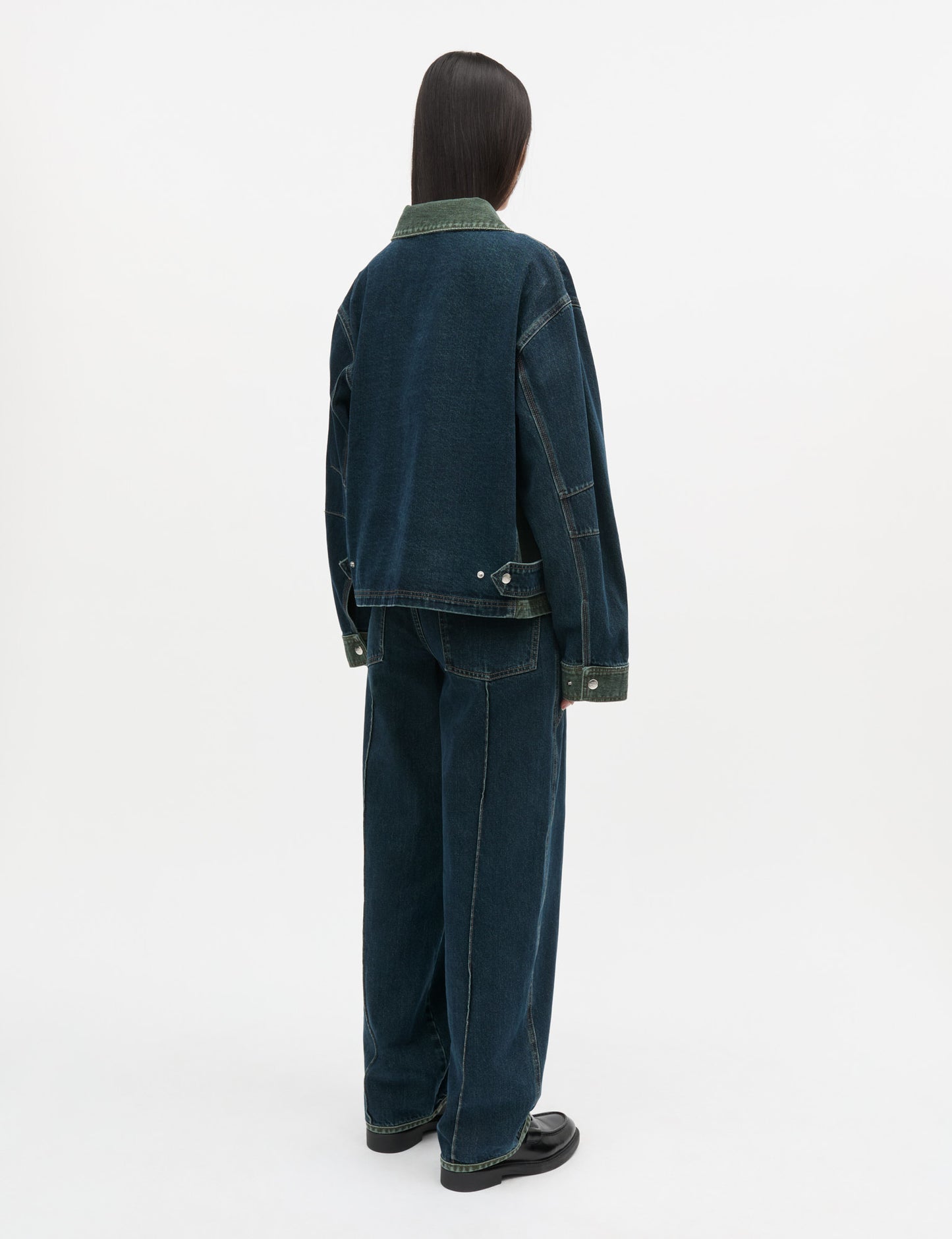 Double Denim Solar Jacket, Blue/Green Dye