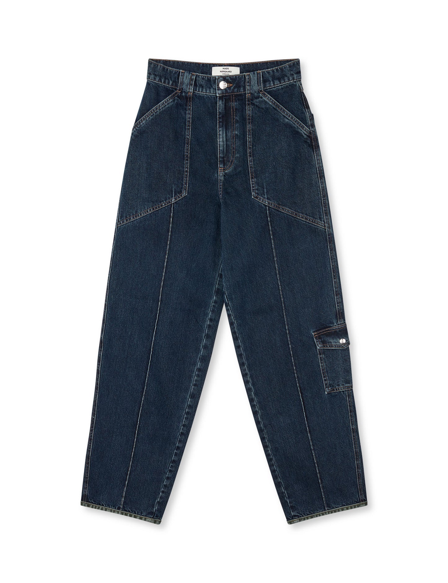 Double Denim Pam Jeans, Blue/Green Dye