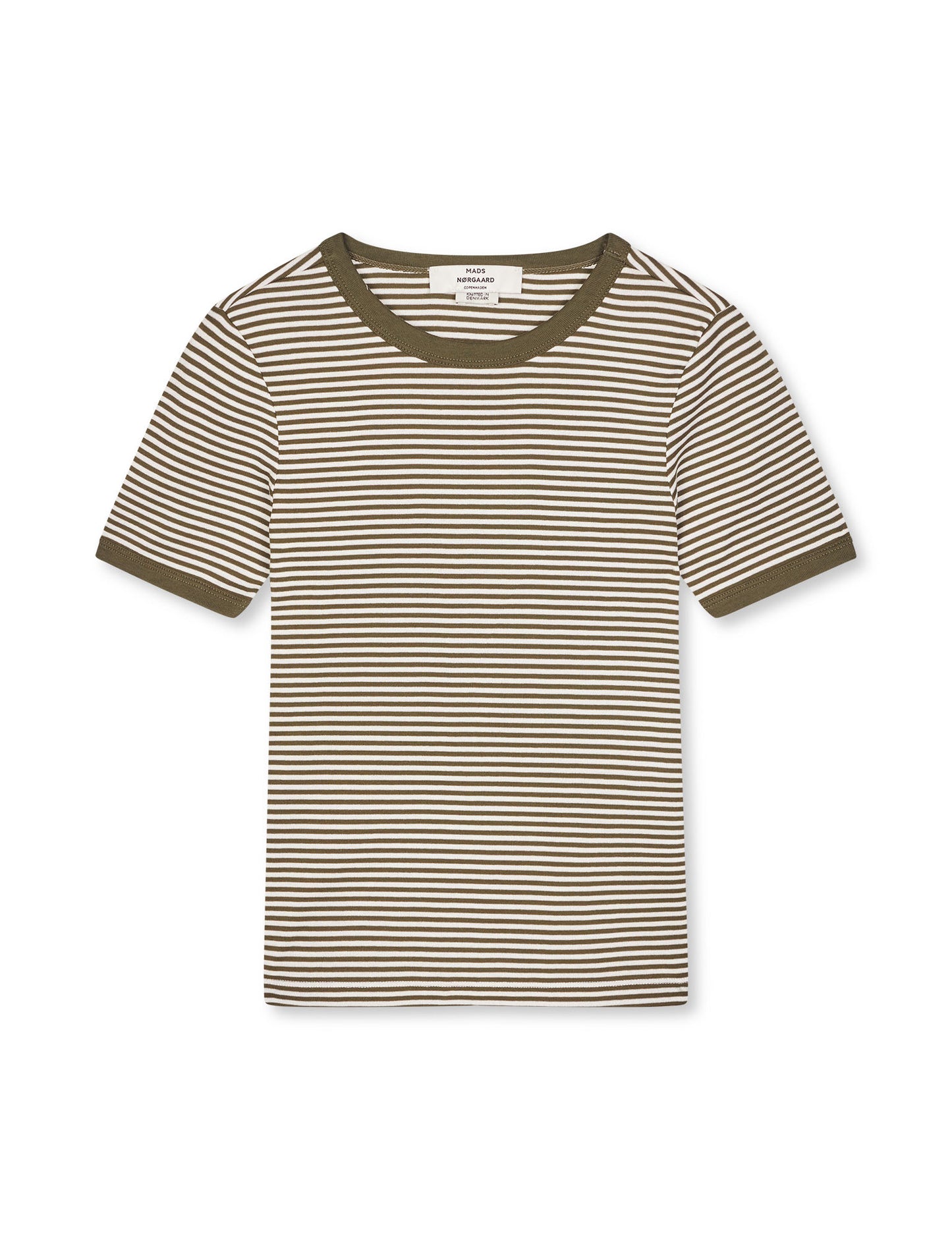 Grace Jersey Stripe June Tee, White/Tarmac