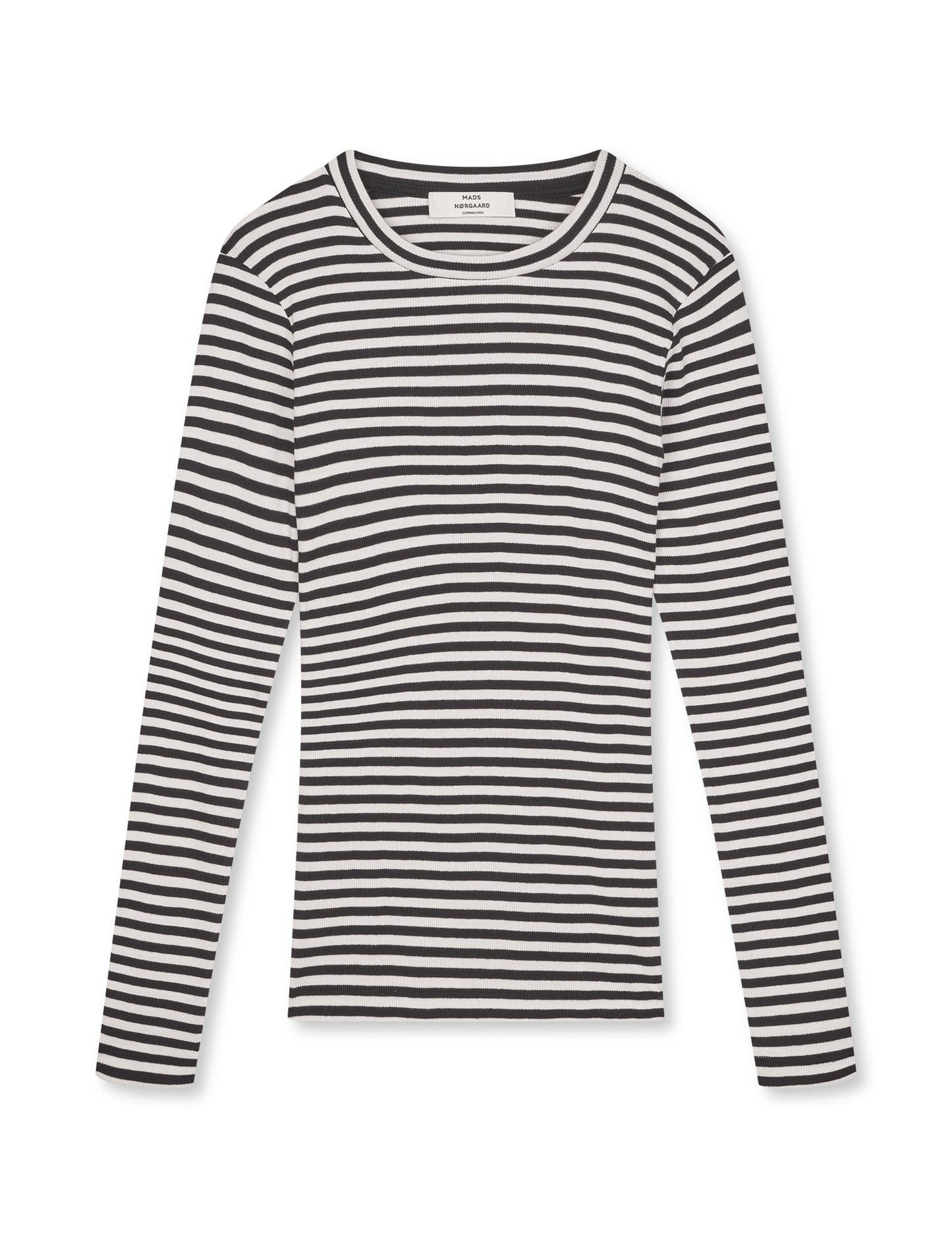 2x2 Cotton Stripe Tuba Tee LS, Black/Vanilla Ice