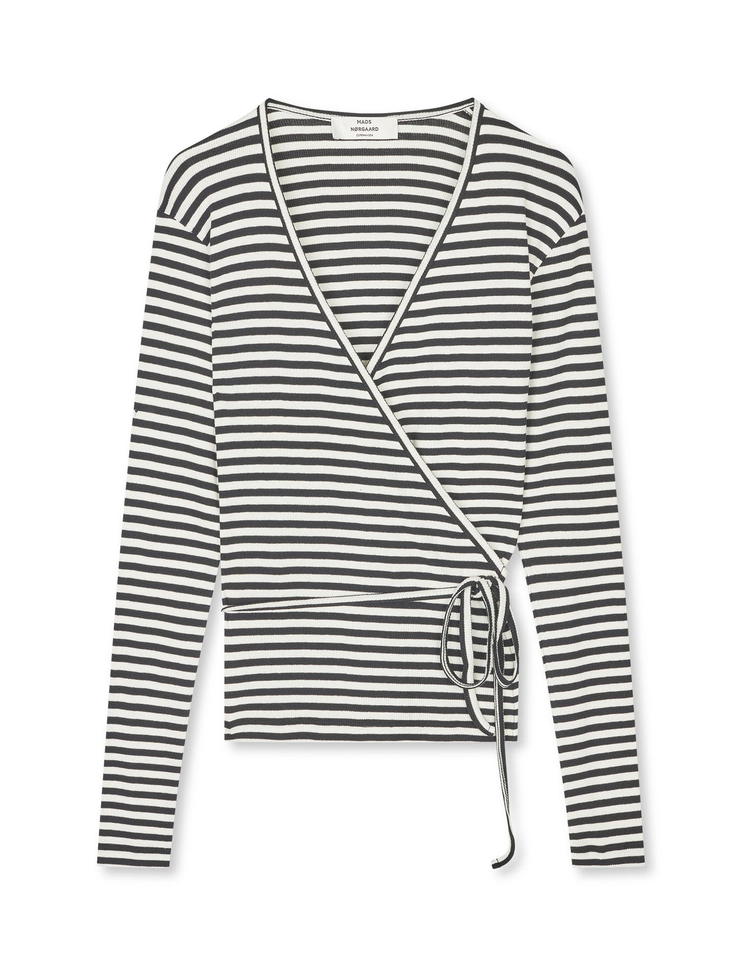 2x2 Cotton Stripe Susi LS Top, Black/Vanilla Ice