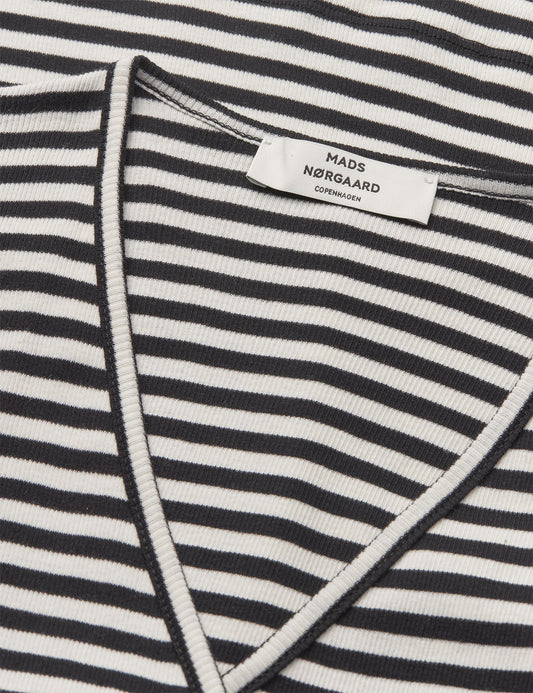 2x2 Cotton Stripe Susi LS Top, Black/Vanilla Ice