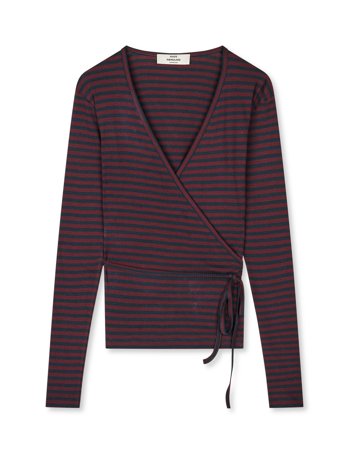 2x2 Cotton Stripe Susi LS Top, Sky Captain/Winetasting