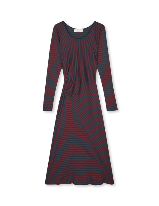 2x2 Cotton Stripe Severa Dress, Sky Captain/Winetasting