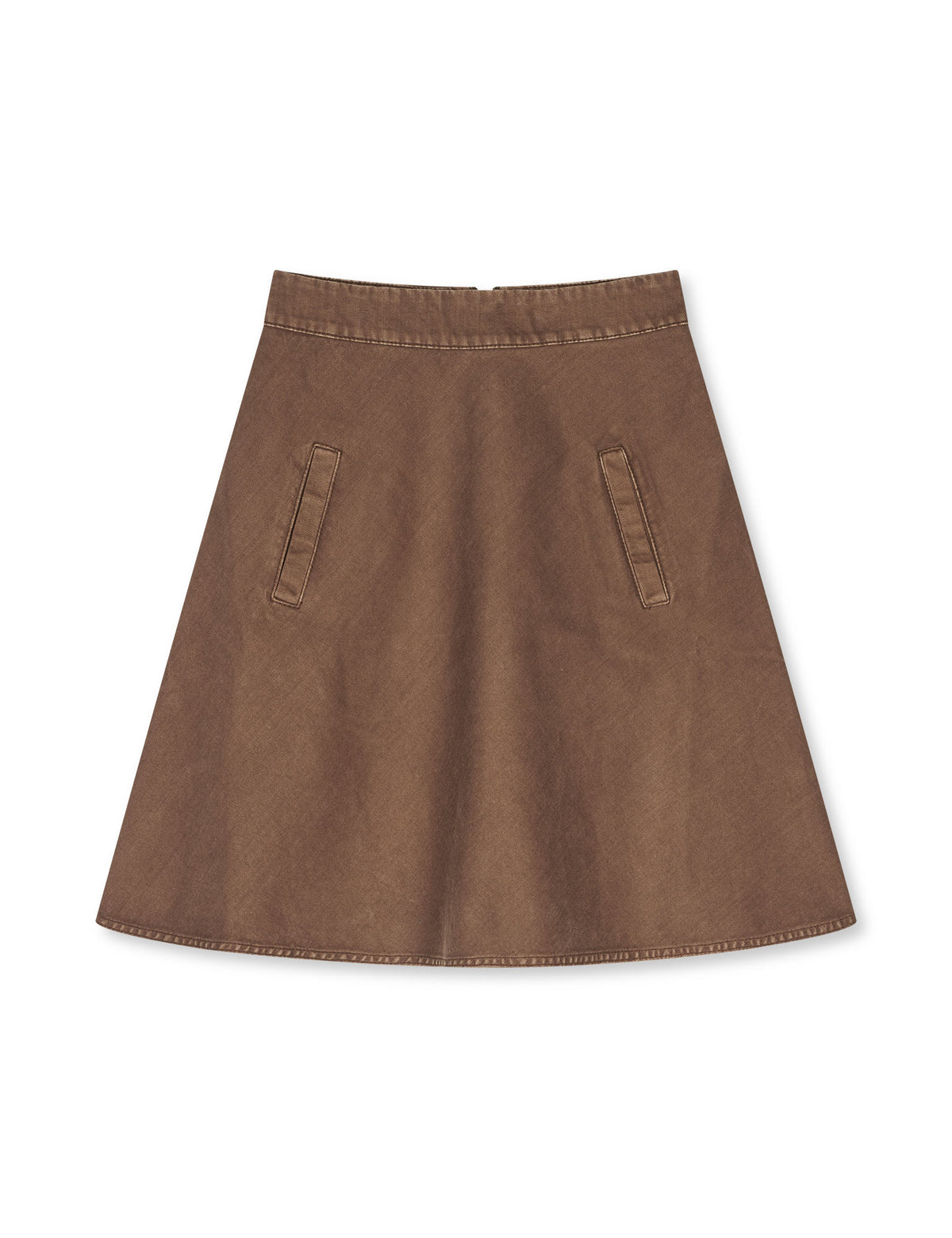 Soil Denim Stelly Skirt, Cocoa