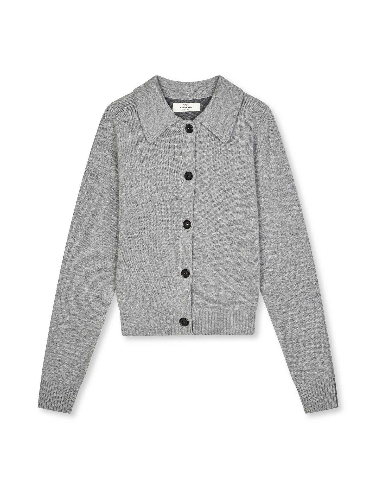 Yota Knit Katrine Cardigan, Light Grey Melange/Dark Grey M