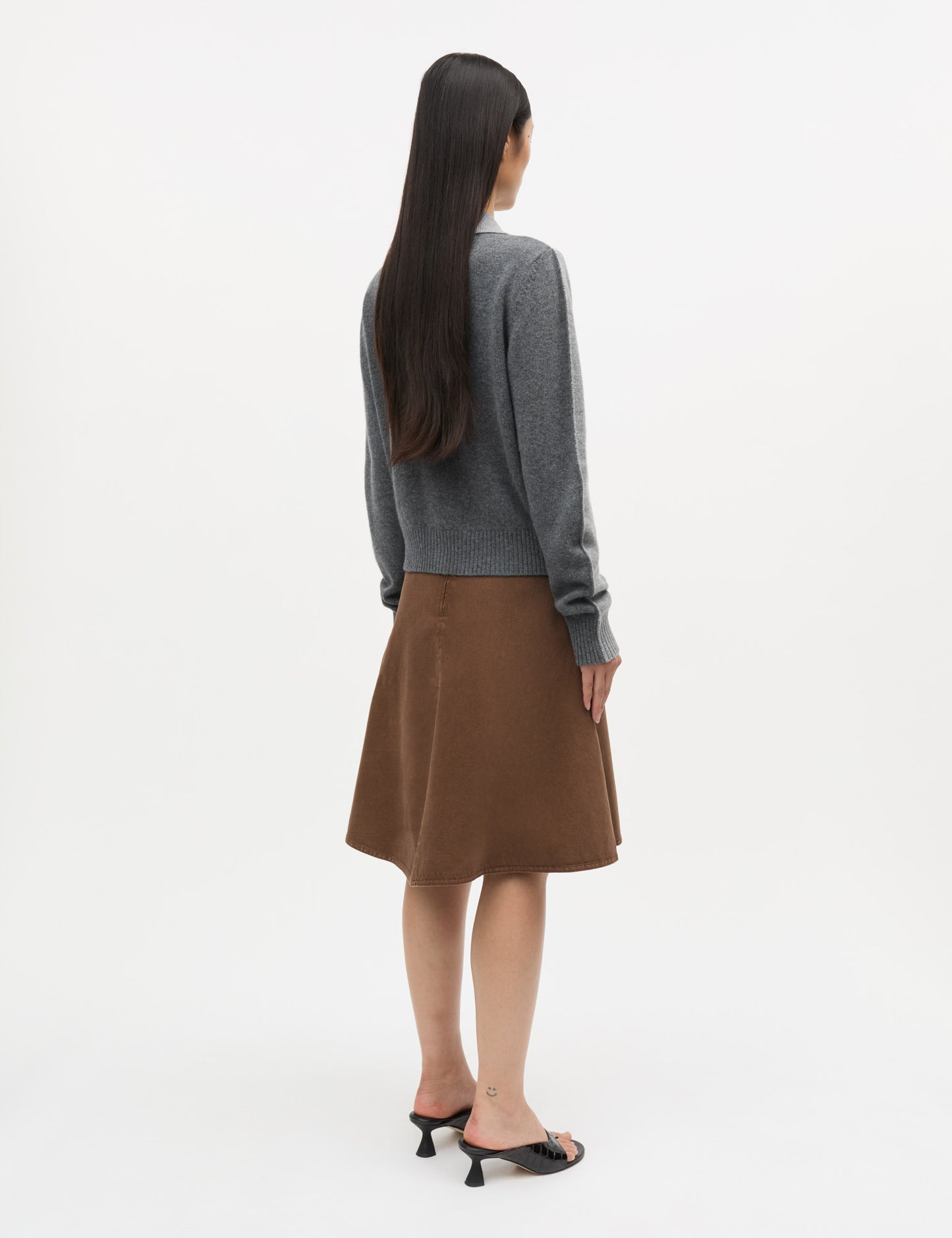 Yota Knit Katrine Cardigan, Light Grey Melange/Dark Grey M