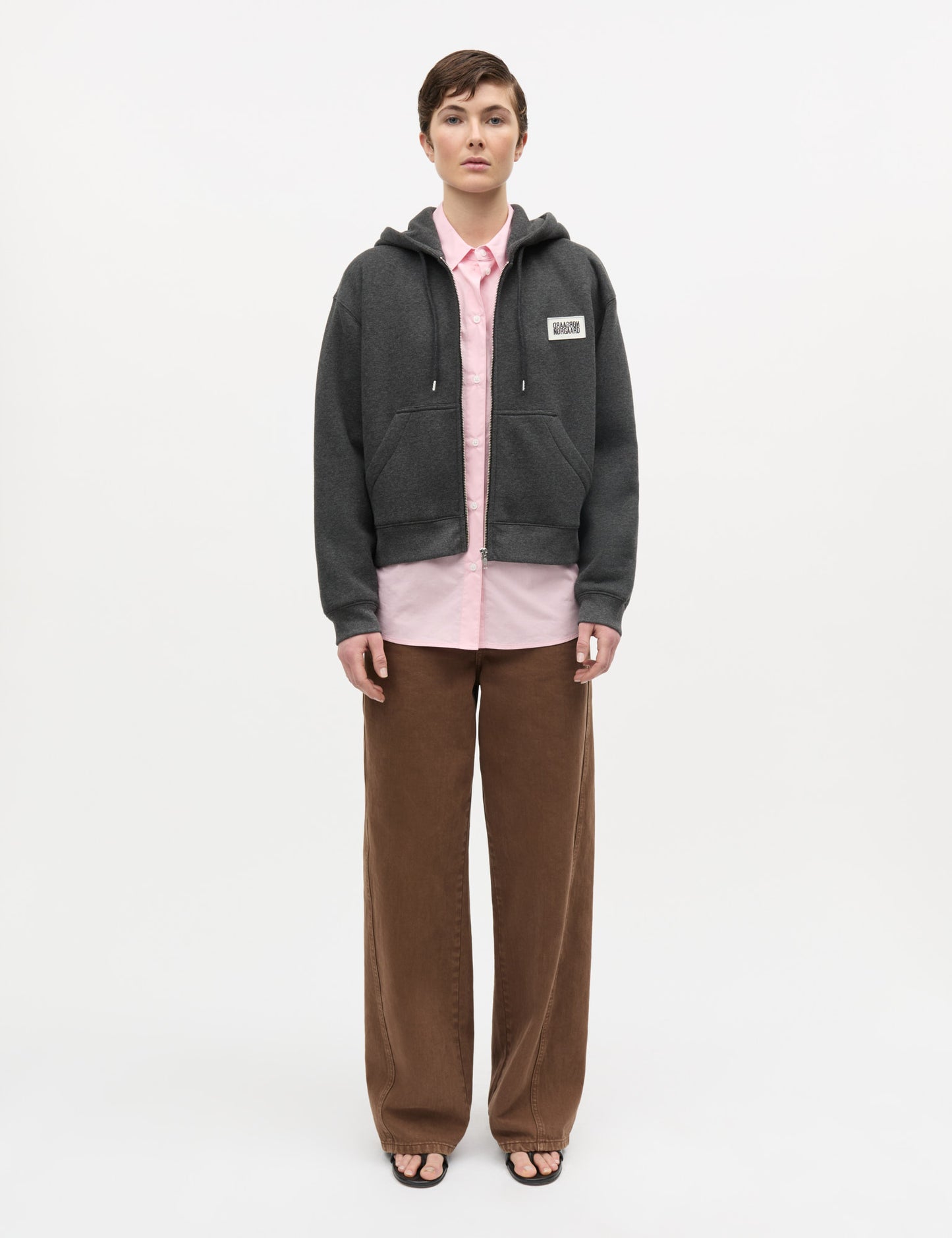 Standard Bobo Hood Sweatshirt, Dark Grey Melange