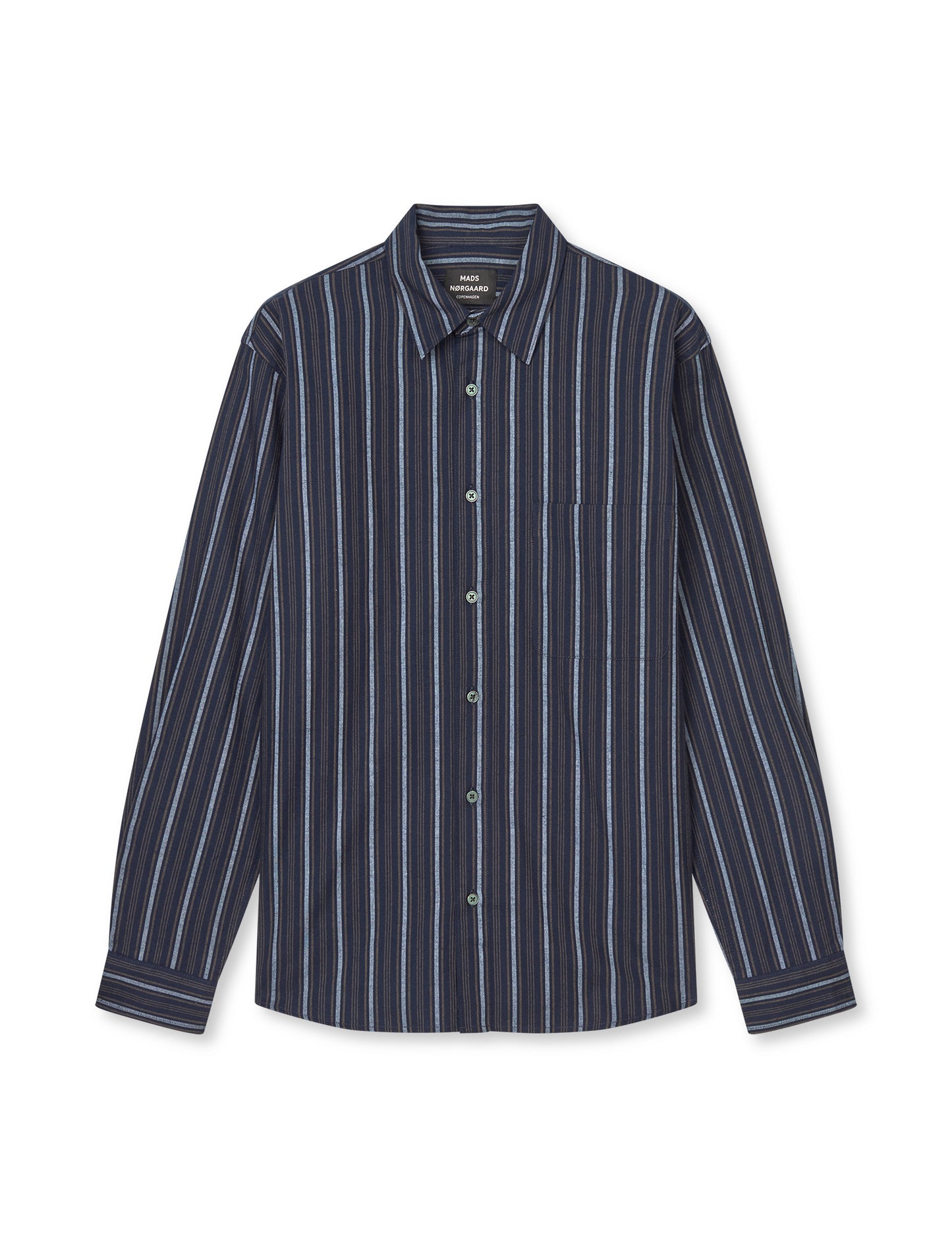 Flannel Stripe Sune Shirt, Sky Captain/Tarmac/Cashmere Bl
