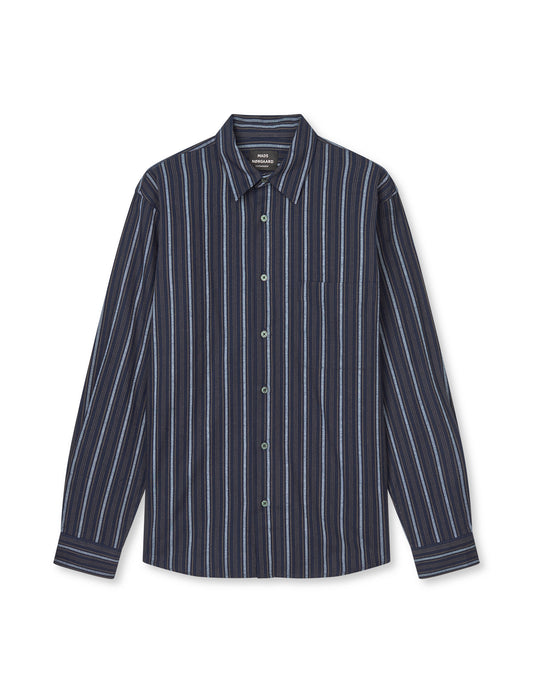 Flannel Stripe Sune Shirt, Sky Captain/Tarmac/Cashmere Bl