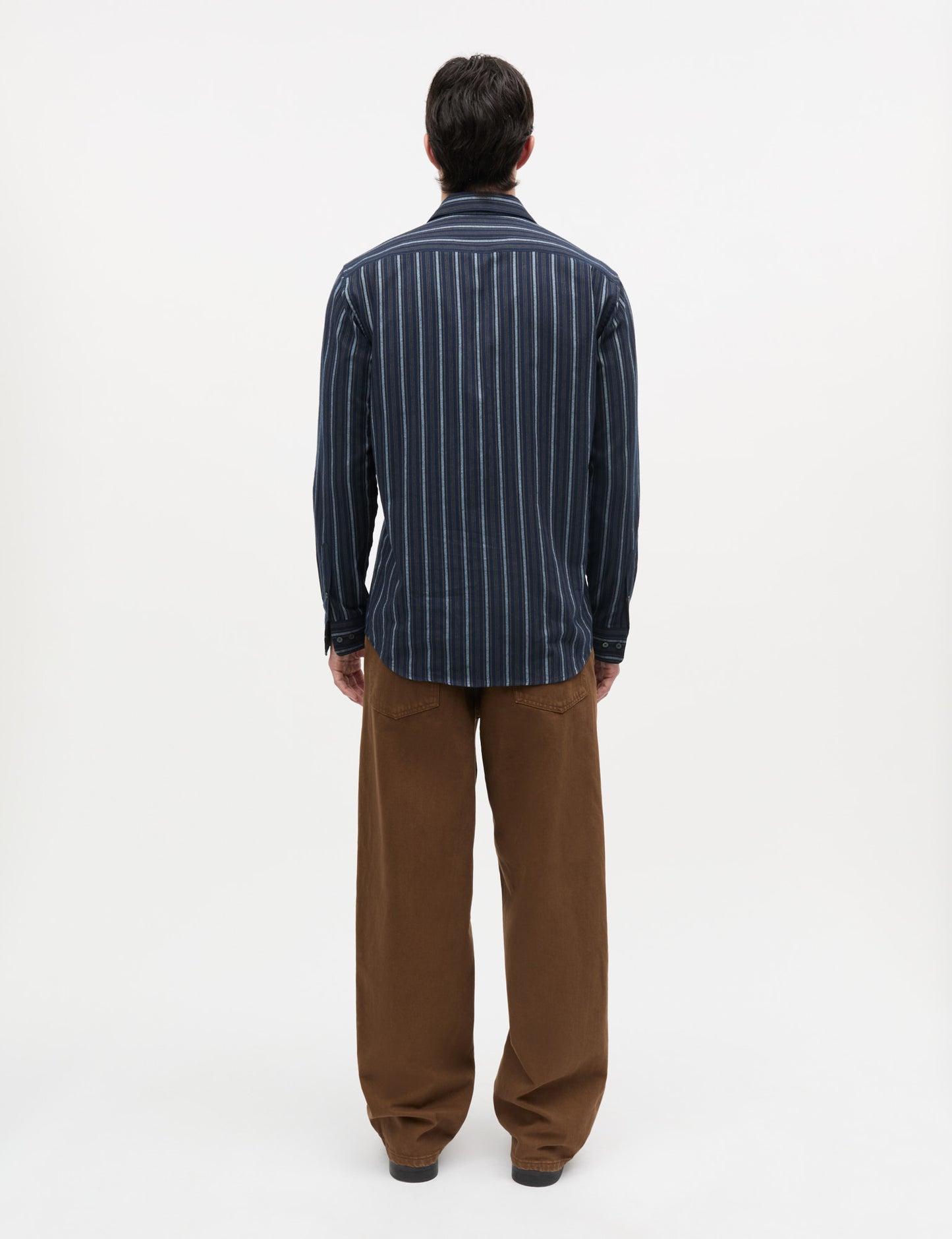 Flannel Stripe Sune Shirt, Sky Captain/Tarmac/Cashmere Bl
