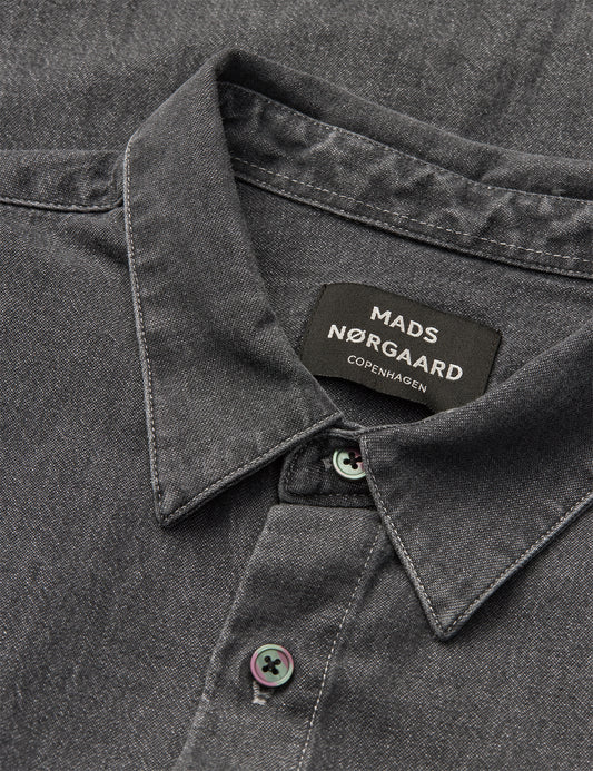 Sky Denim Sune Shirt, Mid Black Wash