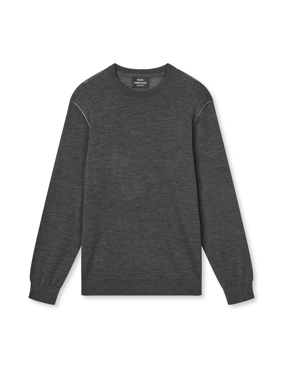 Merino Wool Contrast Jules Knit, Charcoal Melange