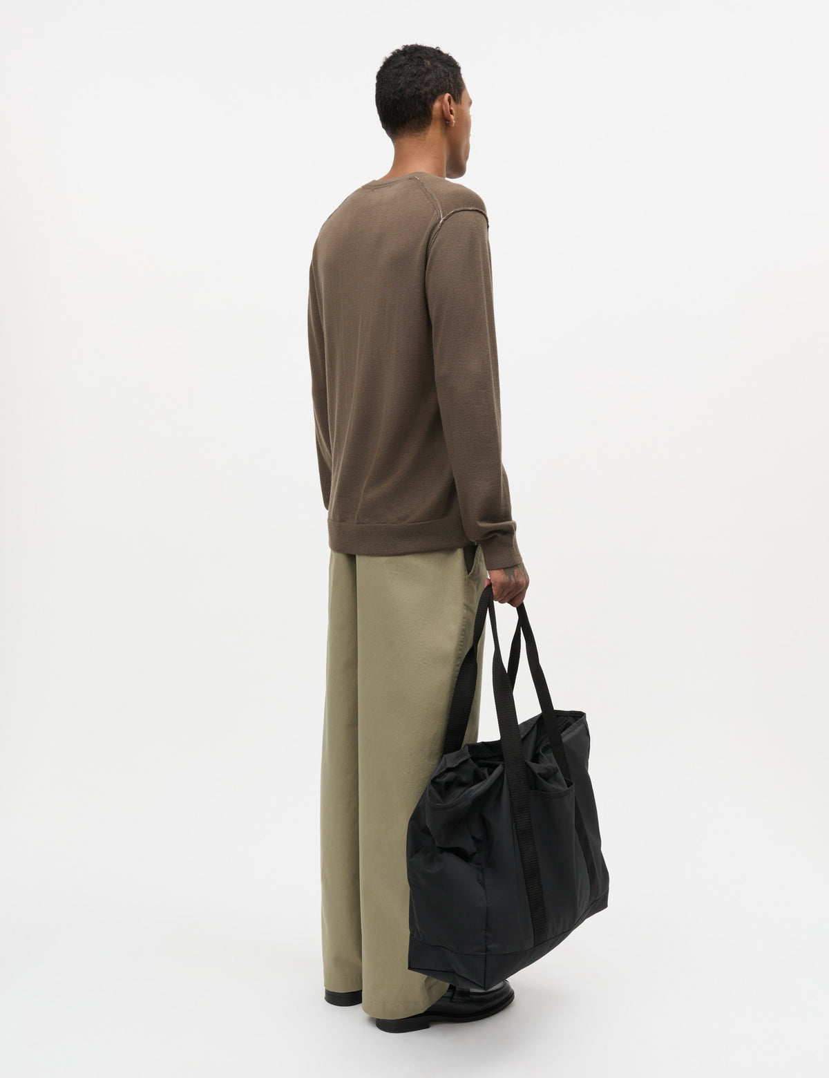 Merino Wool Contrast Jules Knit, Tarmac
