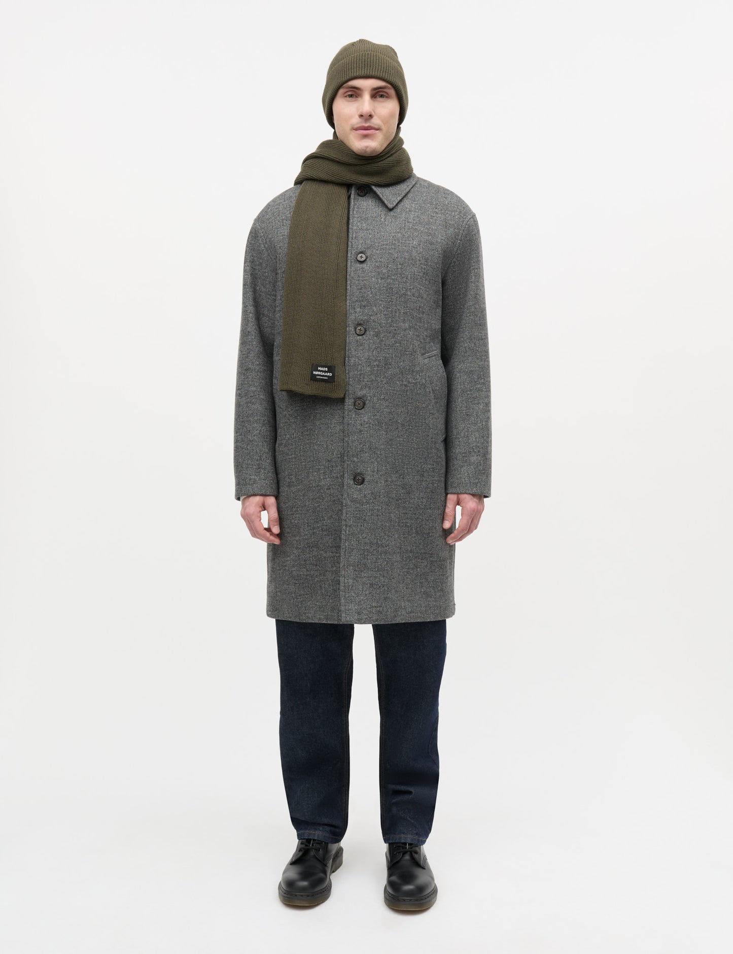 Bond Wool Curtis Coat, Dark Grey Melange
