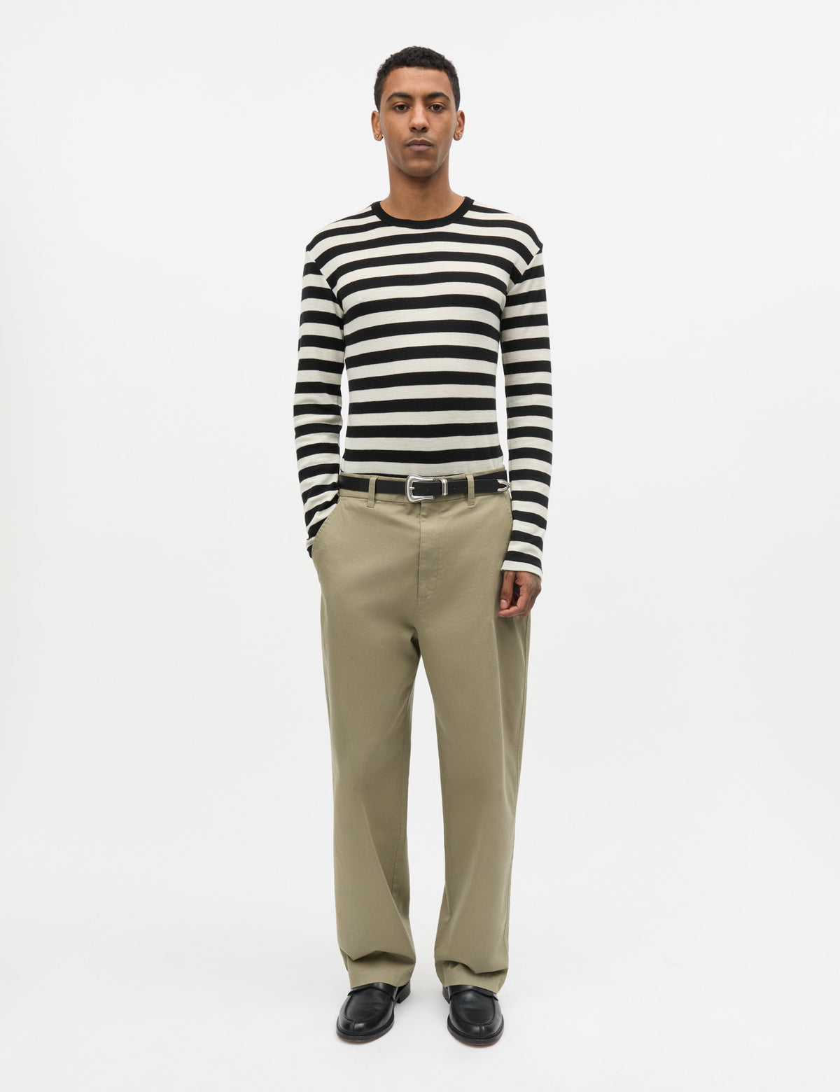 Fine Wool Tobias Knit, Black/Vanilla Ice