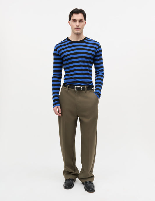 Fine Wool Tobias Knit, Asphalt/Lapis Blue