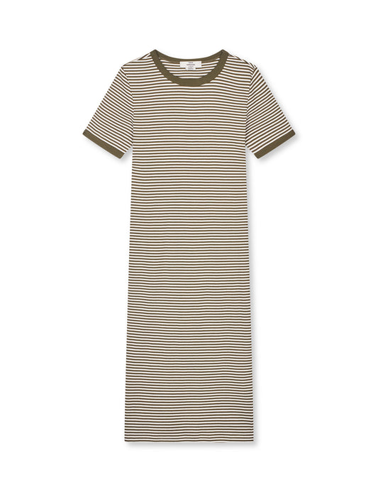 Grace Jersey Stripe July Dress, White/Tarmac