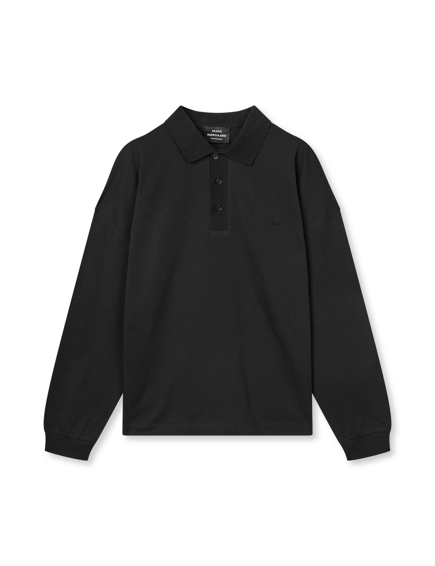 Light Terry Polo Sweat, Black