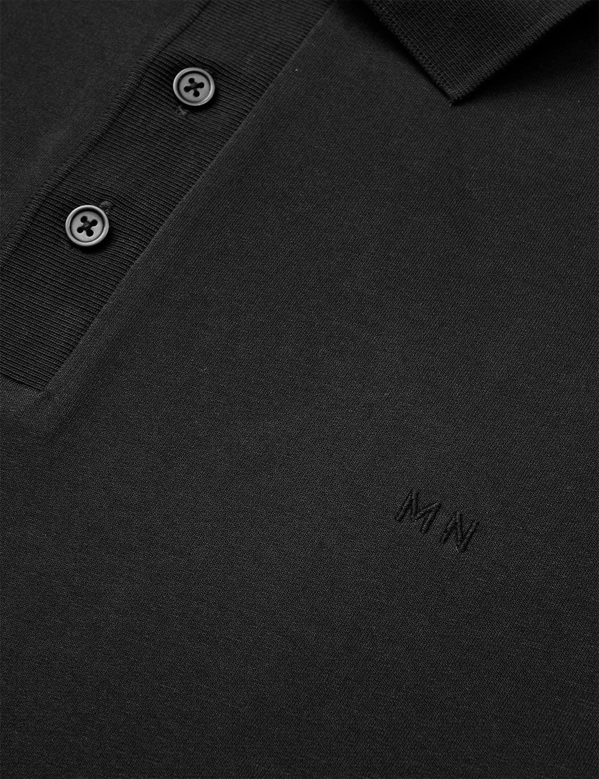 Light Terry Polo Sweat, Black