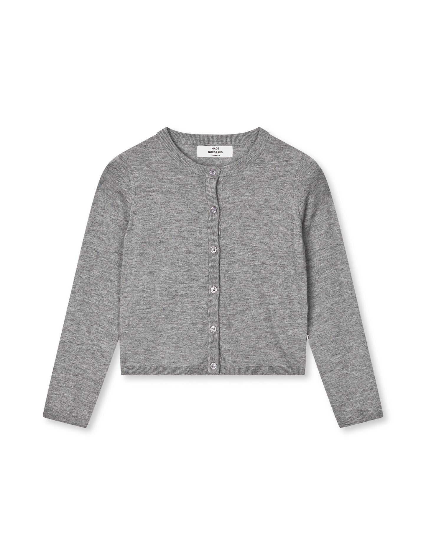 Fine Merino Charlie Knit, Mid Grey Melange