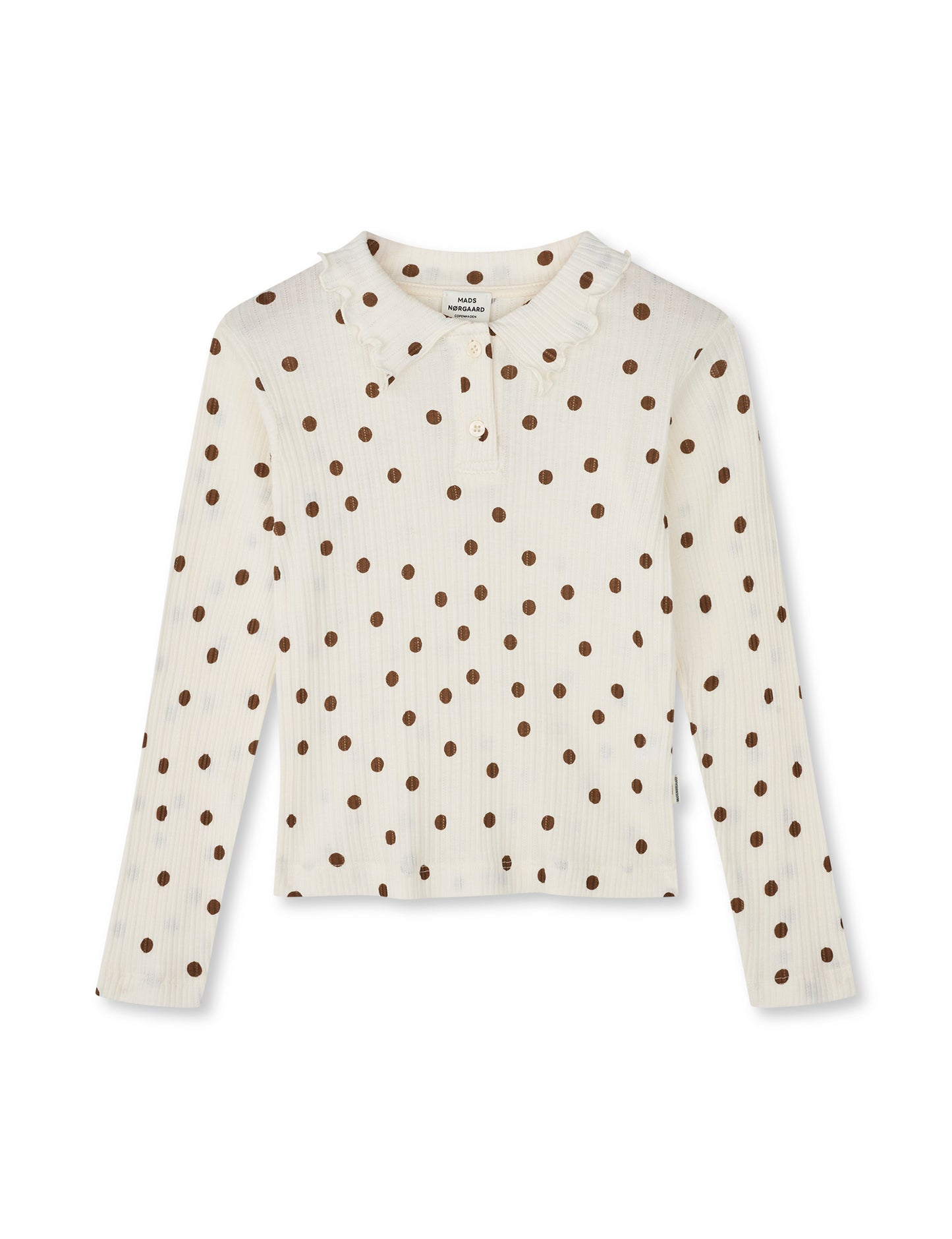 Pointella Lakita Polo Tee L/S AOP, Vanilla Ice/Cocoa