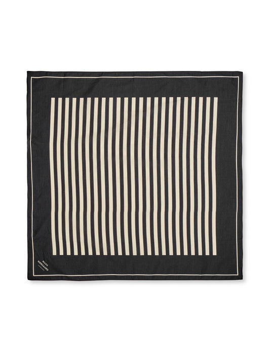 Soft Cotton Scarf, Stripe AOP/Black