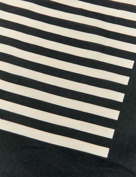 Soft Cotton Scarf, Stripe AOP/Black