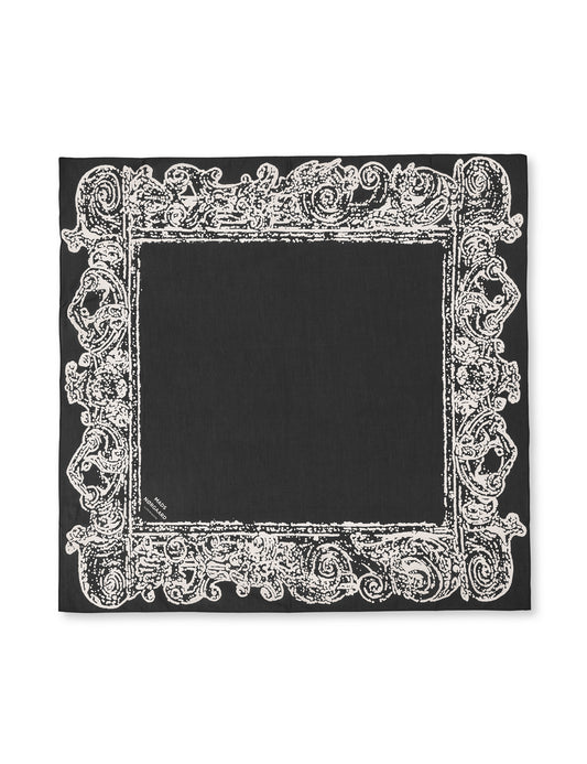 Soft Cotton Scarf, Frame AOP/Black
