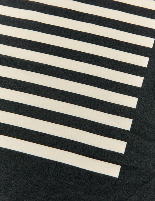 Soft Cotton Scarf Big, Stripe AOP/Black