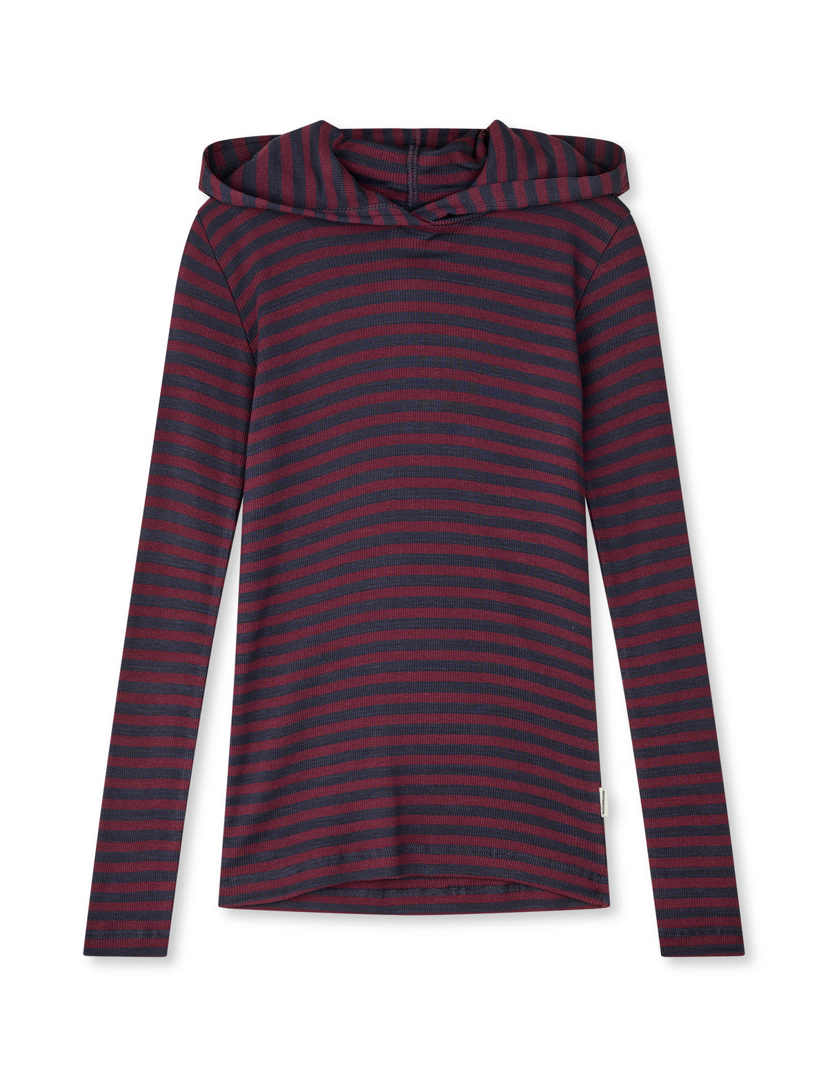 2x2 Cotton Stripe Tally Hoodie, Sky Captain/Winetasting