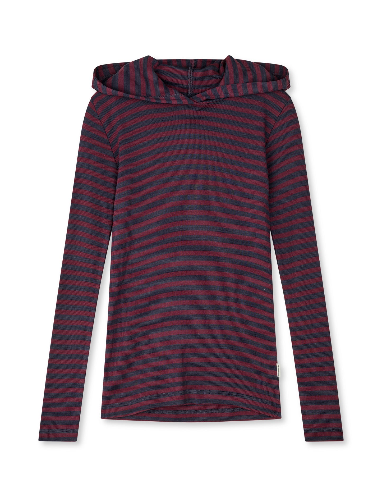 2x2 Cotton Stripe Tally Hoodie, Sky Captain/Winetasting