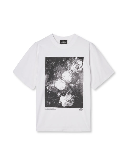 Cotton Jersey Print Frode Tee, White