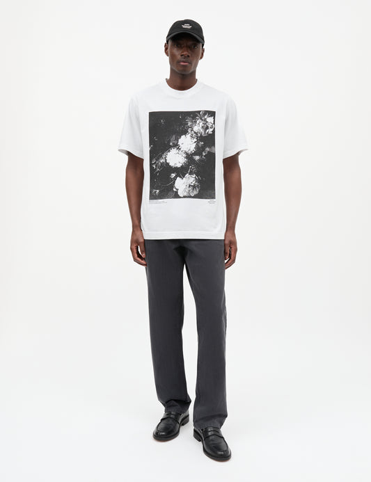 Cotton Jersey Print Frode Tee, White