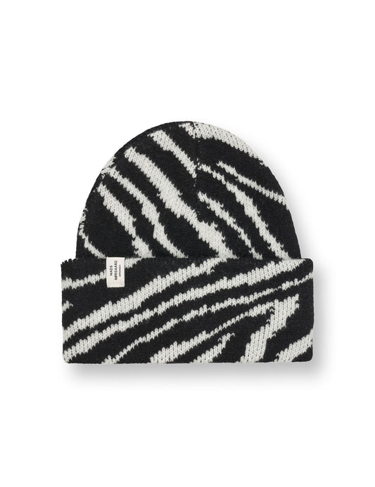 One Wool Anuska Zebra Beanie, Zebra