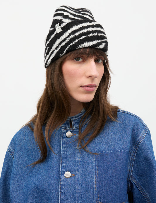 One Wool Anuska Zebra Beanie, Zebra