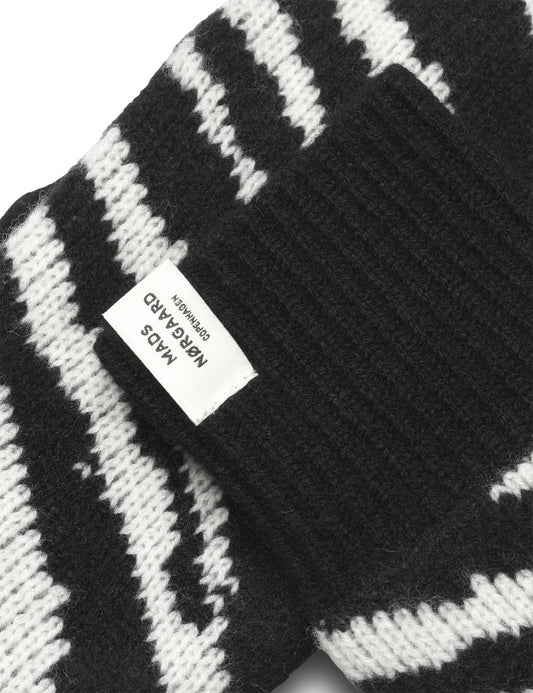 One Wool Milo Zebra Mitten, Zebra
