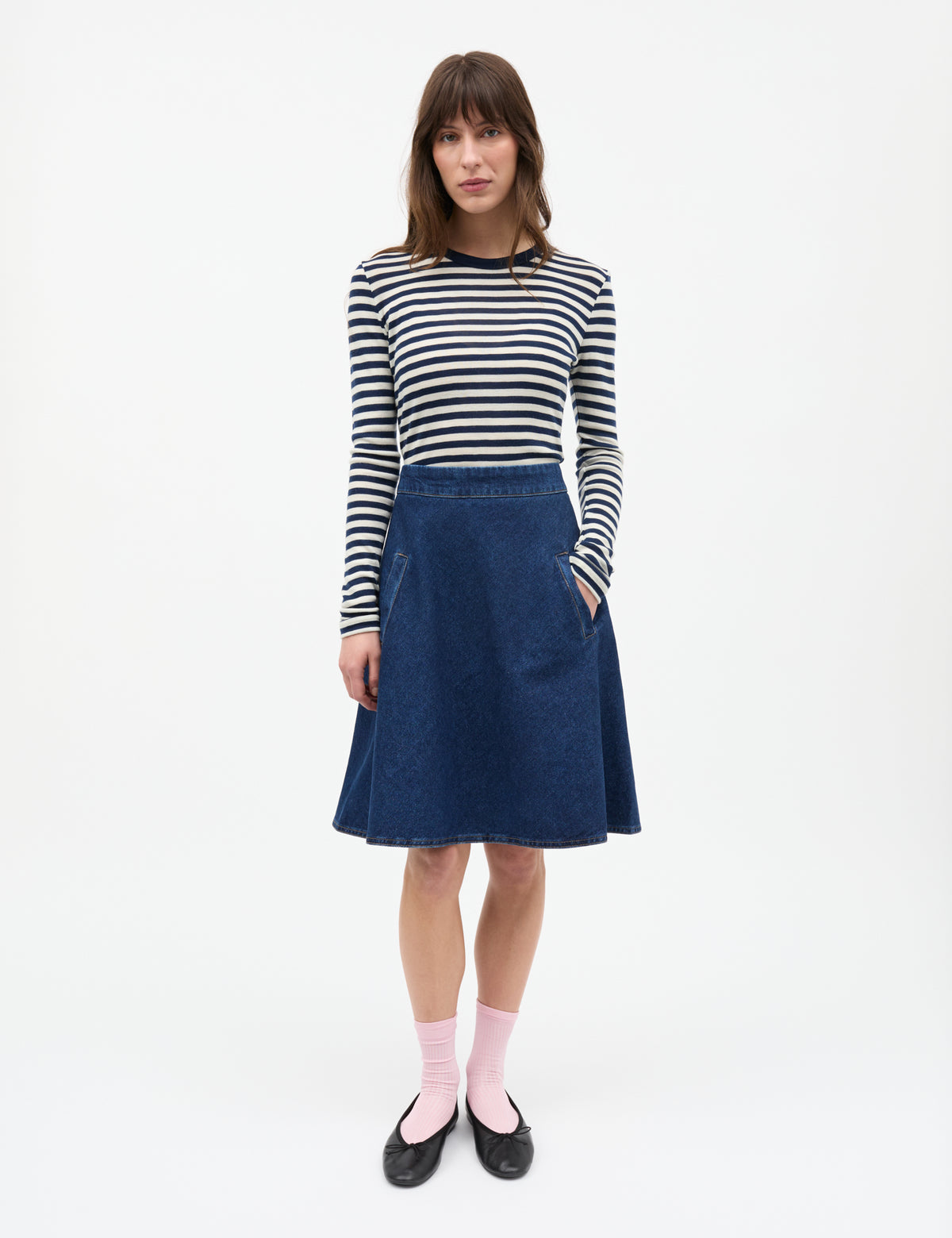 Fine Wool Sharon Knit, Sky Captain/Vanilla Ice