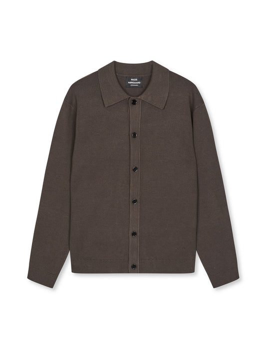 Urban Brando Polo LS Knit, Turkish Coffee