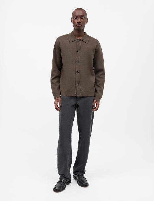 Urban Brando Polo LS Knit, Turkish Coffee