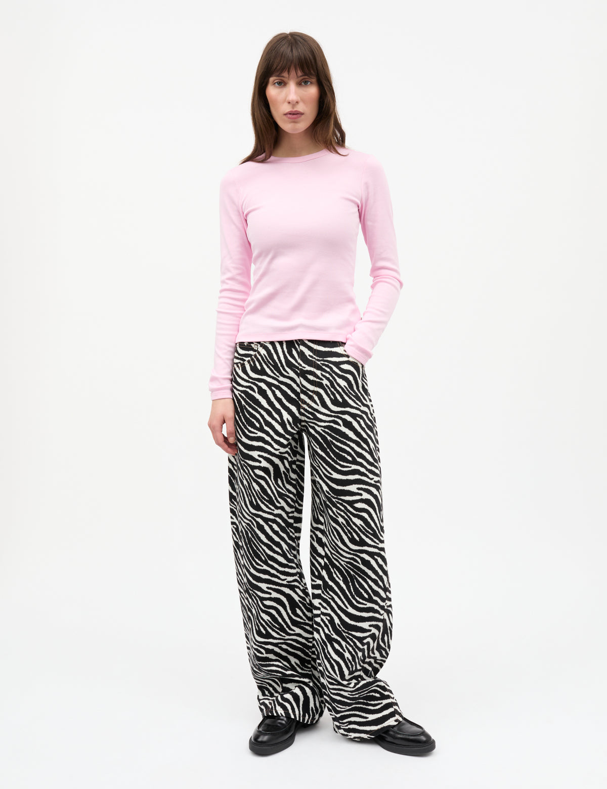 Mock Twill Christel AOP Jeans, Zebra
