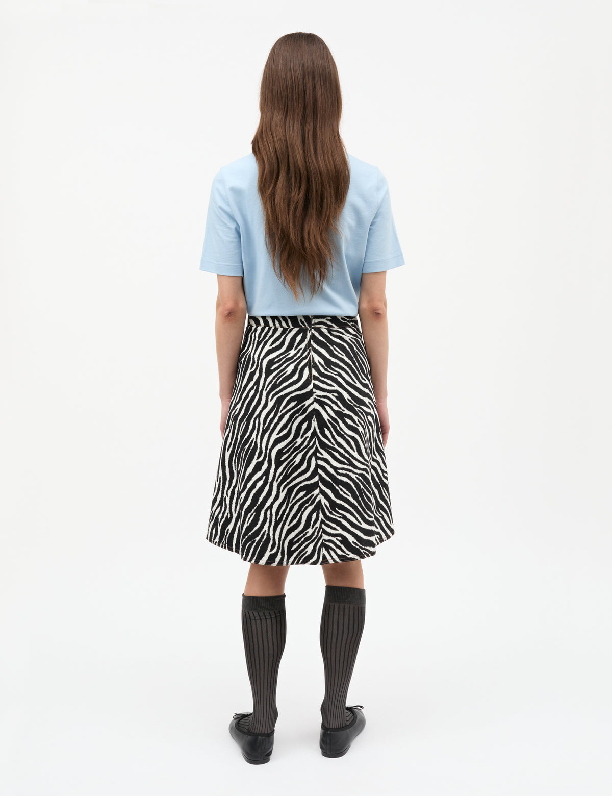 Mock Twill Stelly AOP Skirt, Zebra