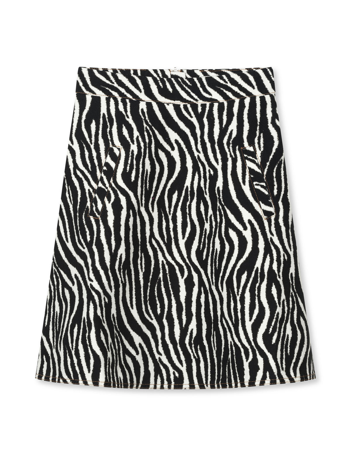 Mock Twill Stelly AOP Skirt, Zebra