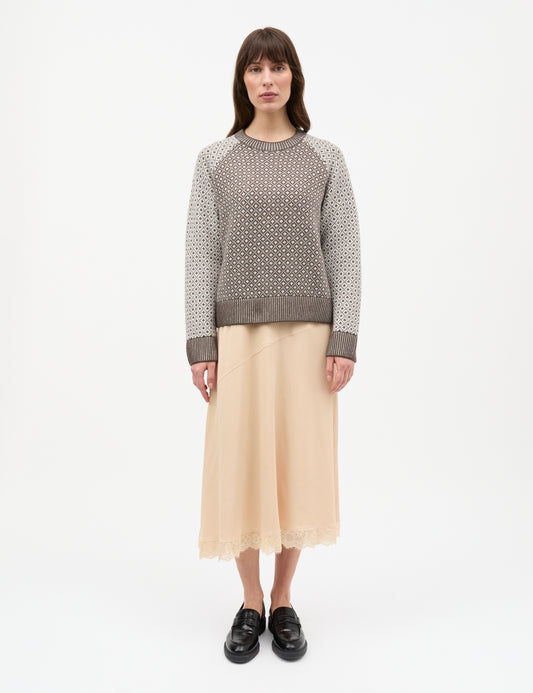 Super Wool Sofie Iceland Sweater, Turkish Coffee/Vanilla Ice